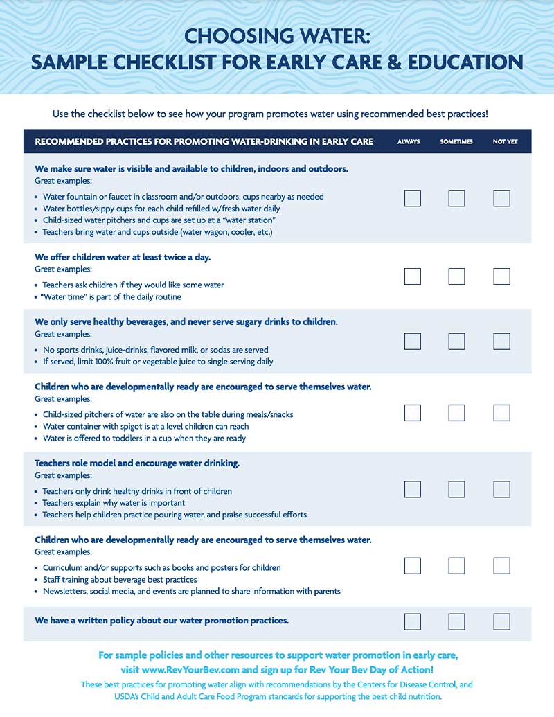Policy Checklist for Centers